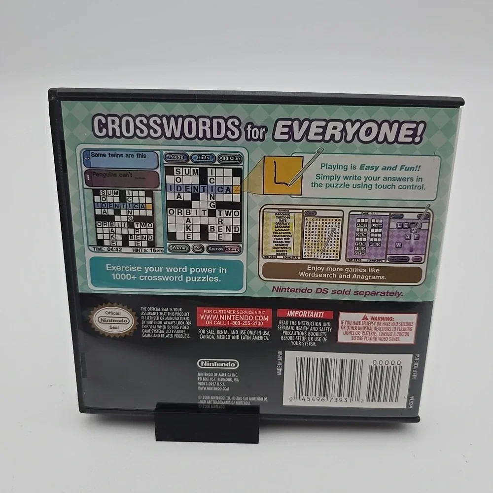 Crosswords DS (Nintendo DS, 2008) Complete with‎ Manual CIB Tested